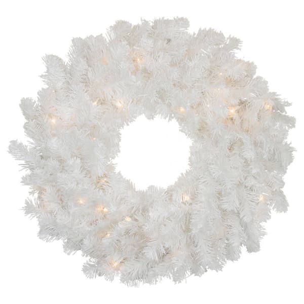 Northlight Seasonal 24in. Snow White Artificial Wreath