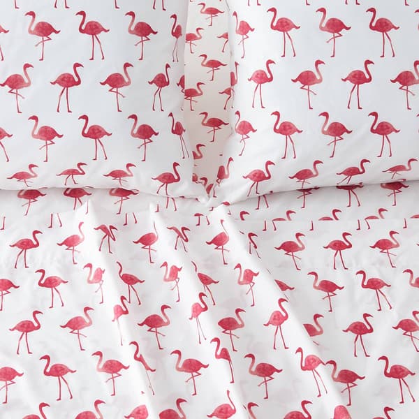 FreshFolds Newport Flamingos Microfiber Sheet Set