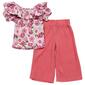 Toddler Girl One Step Up Floral Top & Pleated Wide Leg Pants - image 1