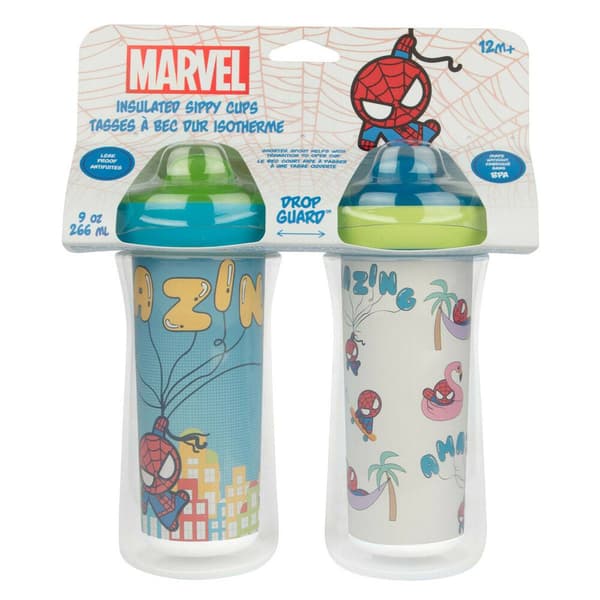 Baby Boy Spider-Man 2pk. Spidey Insulated Sippy Cups - image 