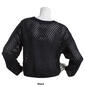 Juniors No Comment Hollow Long Sleeve Crochet Sweater - image 2