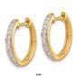Pure Fire 14kt. Gold Polished 1/4ctw Diamond Hinged Hoop Earrings - image 2