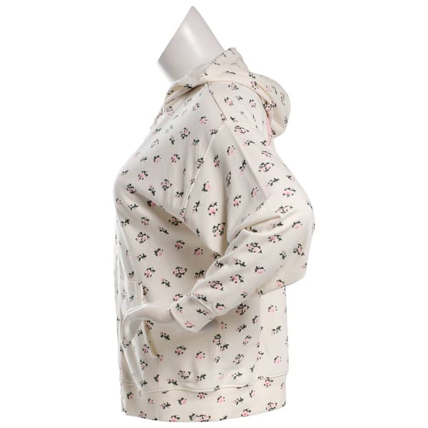 Juniors Rebel Veil French Terry Puff Boyfriend Zip Hoodie - Egret