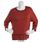 Womens Retrology 3/4 Sleeve Striped Tipped Sweater - image 5