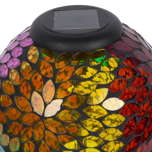 Alpine 8in. Mosaic Solar Glass Ball w/ Metal Stand