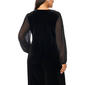 Plus Size MSK Long Sleeve V-Neck Mixed Media Blouse - image 2