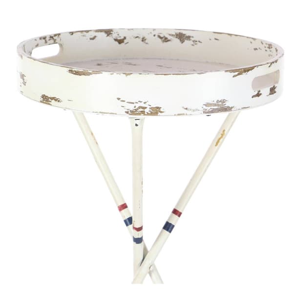 9th & Pike® White Metal Coastal Accent Table