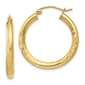 Gold Classics(tm) 10kt. Satin & Diamond-cut 25mm Round Hoop Earrings - image 1