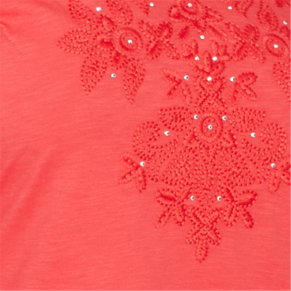 Plus Size Alfred Dunner Port Side 3/4 Sleeve Embroidery Blouse