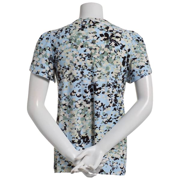Womens Anne Klein Short Tulip Sleeve Allover Floral Tee