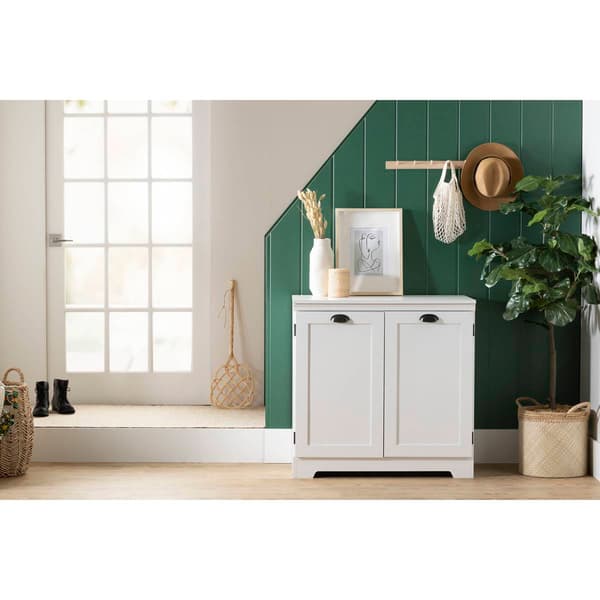 South Shore Prairie Pure White 2-Door Storage Cabinet