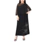 Plus Size MSK Sequin Gown with Asymmetric Cape Overlay - image 1