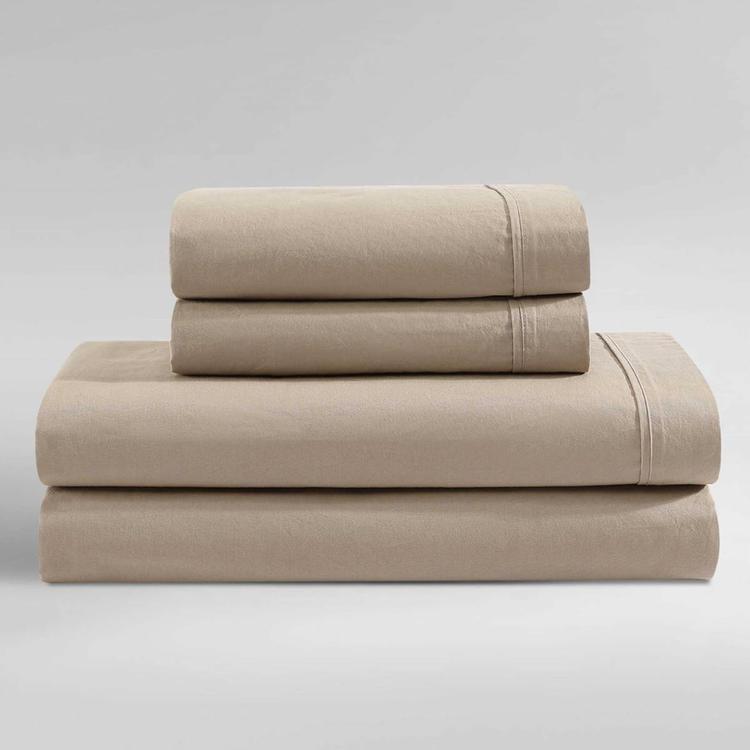 Calvin Klein Washed Percale Cotton 4pc. 200 TC Sheet Set