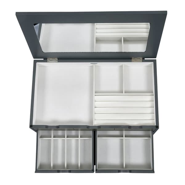 Mele & Co. Coventry Wooden Oceanside Grey Jewelry Box