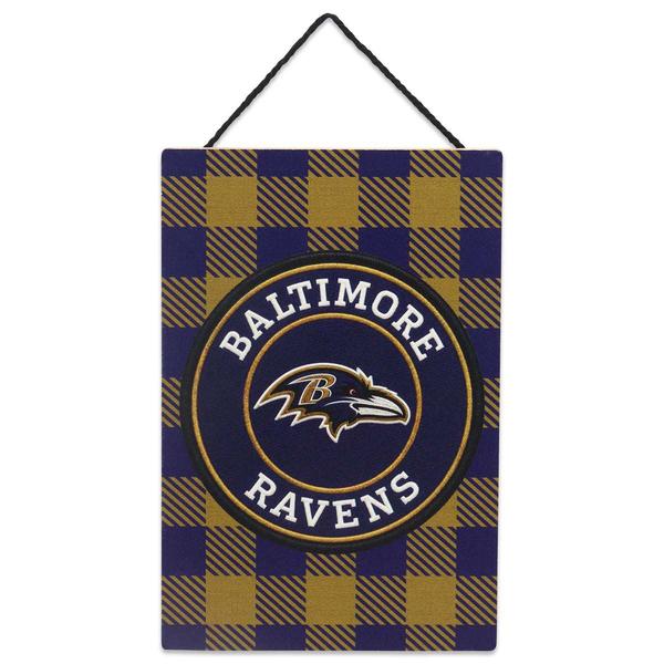 Open Road Ravens Plaid Hanging Wood