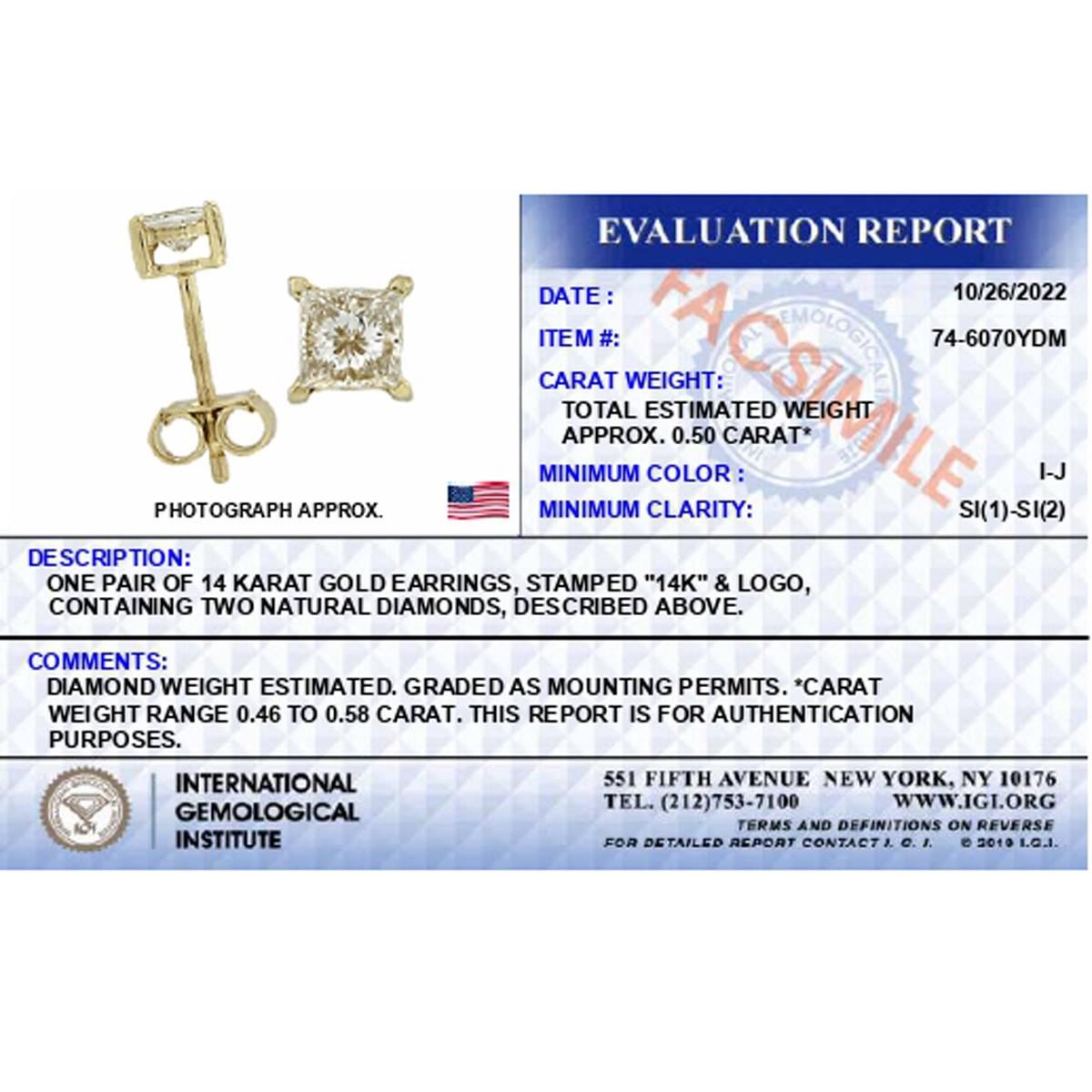 Haus of Brilliance 14kt. Gold 1/2ctw. Diamond Stud Earrings