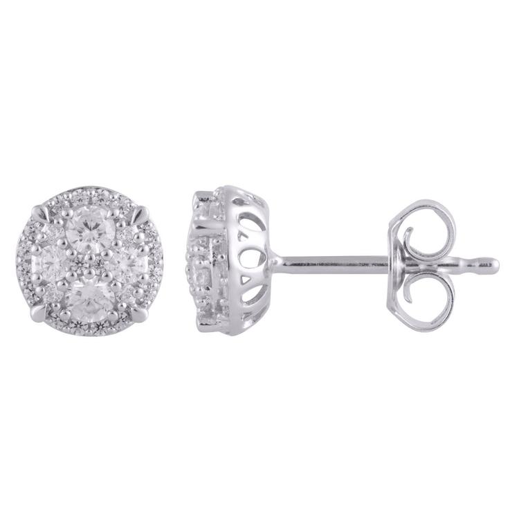 Nova Star(R) Sterling Silver Lab Grown Diamond Stud Earrings