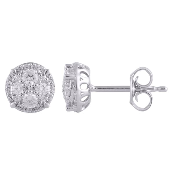 Nova Star&#40;R&#41; Sterling Silver Lab Grown Diamond Stud Earrings