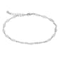 1928 Silver Tone Decorative Chain Ankle Bracelet - image 1