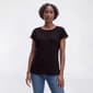 Womens Emily Daniels Cap Sleeve Shoulder Button Texture Blouse - image 3