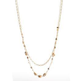 Ashley Cooper&#40;tm&#41; Multi-Bead Hammered Metal 2-Row Necklace