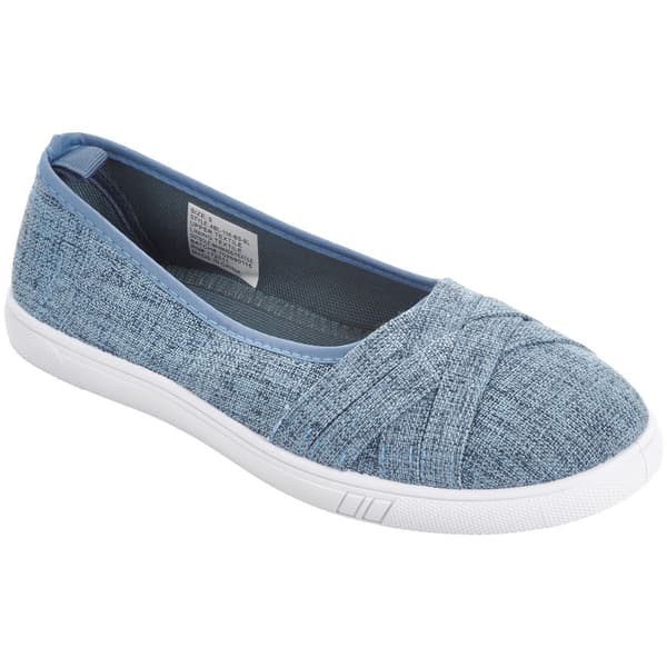 Womens Ashley Blue Solid Canvas Slip On Flats - image 