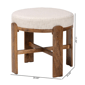 Baxton Studio Whitfield Round Upholstered Fabric Ottoman Stool - image 6