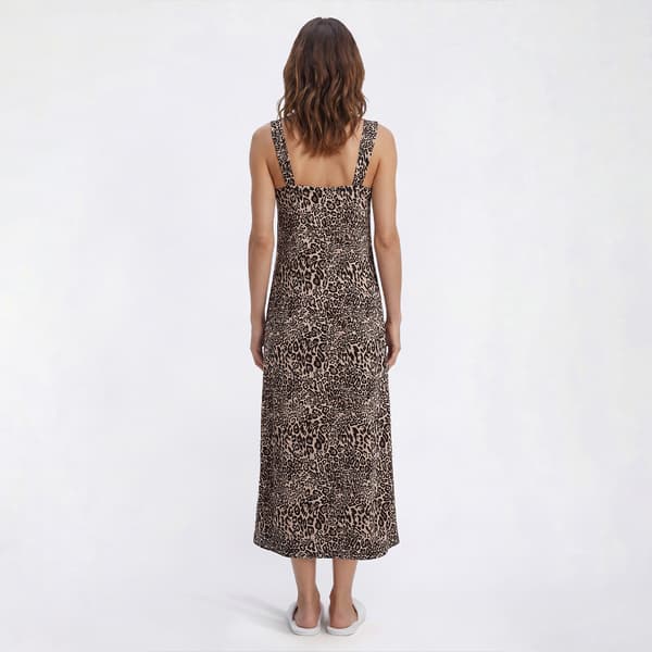 Womens Jessica Simpson Sleeveless Leopard Sleepdress W/Lace Trim