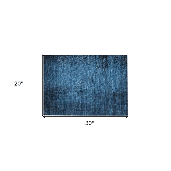 HomeRoots Navy Blue Abstract Non Skid Indoor Outdoor Accent Rug