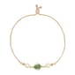 1928 Gold Tone Clear Crystal Olivine Flower Bracelet - image 1
