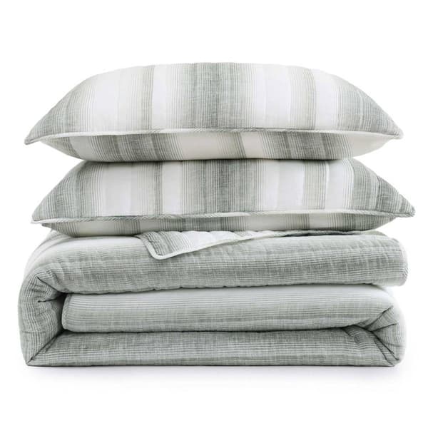 Tommy Bahama La Prisma Stripe Texture Reversible Quilt Set