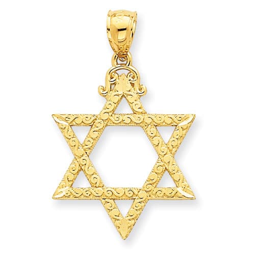 Unisex Gold Classics(tm) Yellow Gold Star of David Pendant - image 