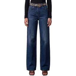 Womens Royalty Hazel Belted Wide Leg Jeans