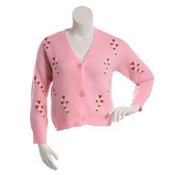 Juniors No Comment Mossy Candy Cane Cardigan