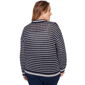 Plus Size Ruby Rd. Jetsetter Stripe Stitch Knit Bomber Jacket - image 2