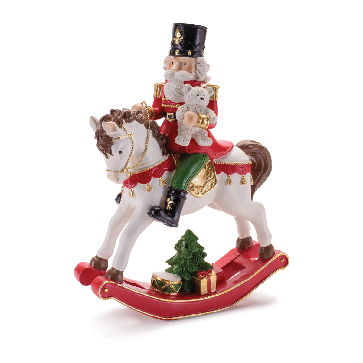 Melrose  9.25in. Nutcracker on Rocking Horse Figurine