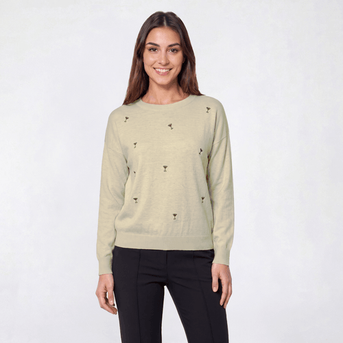 Womens Rio & Rian Embroidered Martini Glasses Sweater - image 