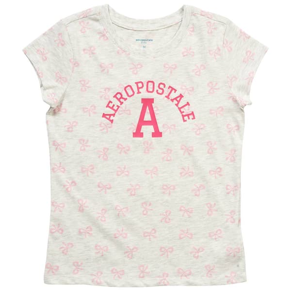 Girls (7-16) Aeropostale Short Sleeve Bow Print Logo Tee - image 