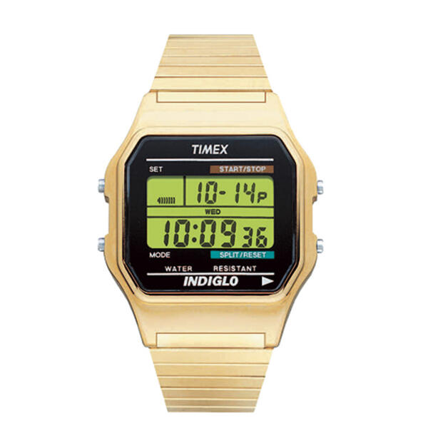 Mens Timex&#40;R&#41; Digital Indiglo Gold-Tone Watch - T786779J - image 