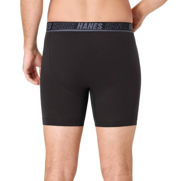 Mens Hanes Ultimate® Moves Cotton Stretch Boxer Briefs - Black