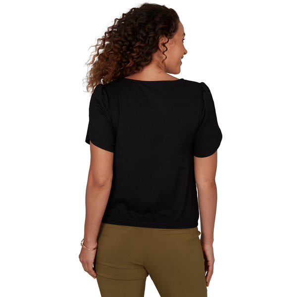 Womens Emaline La Vita Costiera Short Tulip Sleeve Solid Blouse