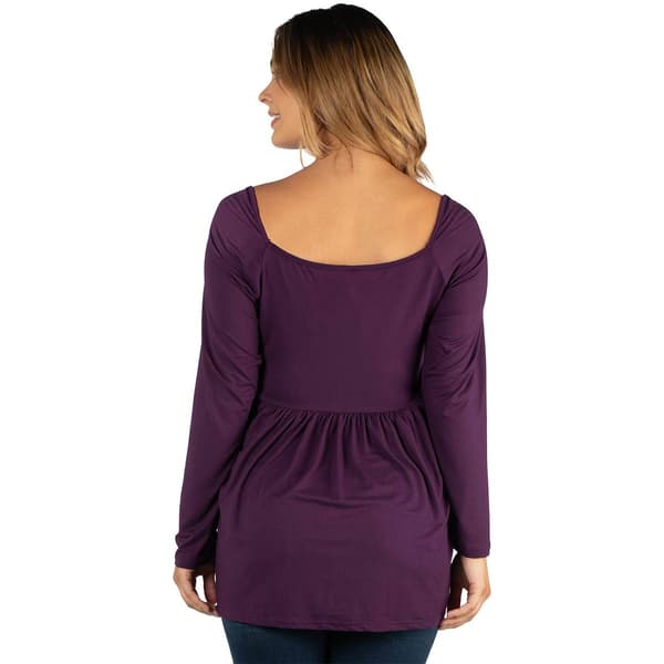Plus Size 24/7 Comfort Apparel Solid Empire Waist Tunic Top