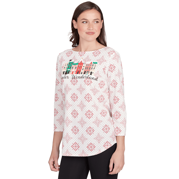 Womens Ruby Rd. Must Haves II Snowflake Medallion Tee