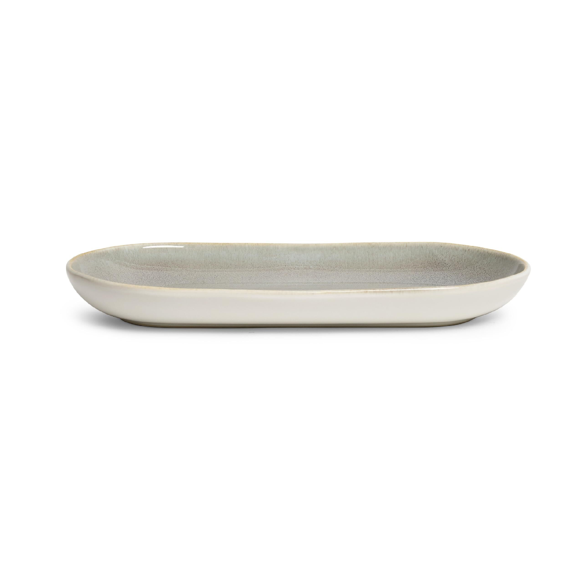 Sango Resona Moss/Cream Large Ceramic Serving Platters - Set of 2