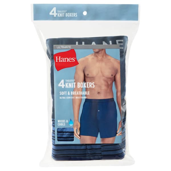 Mens Hanes Ultimate® Core 4pk. Boxers - Blue/Grey