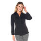 Plus Size Zac &amp; Rachel Pleated Front Knit To Fit Button Down Top - image 1