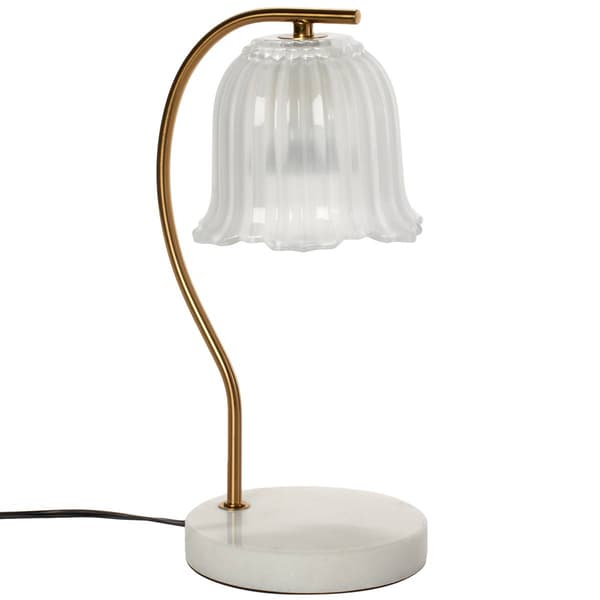 Luze Marble Base with Frosted Glass Shade Candle Warmer - image 