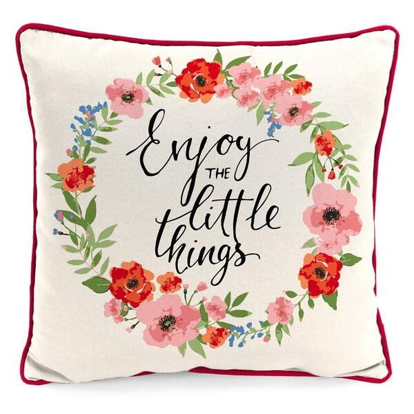 Jordan Manufacturing Little Things Wreath Outdoor Throw Pillow - image 