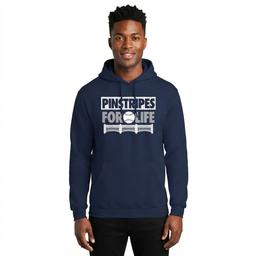 Mens Tailgate NY Pinstripes For Life Hoodie