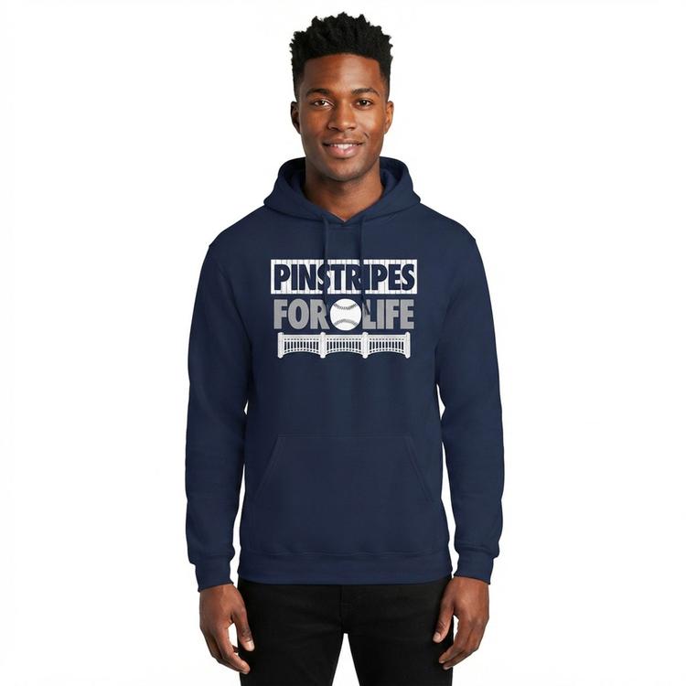 Mens Tailgate NY Pinstripes For Life Hoodie